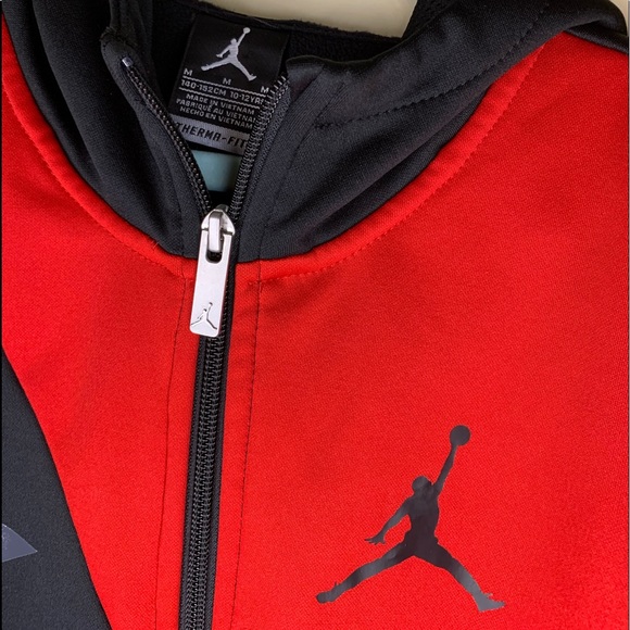 jordan hoodie red black